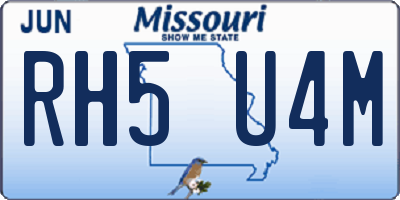 MO license plate RH5U4M