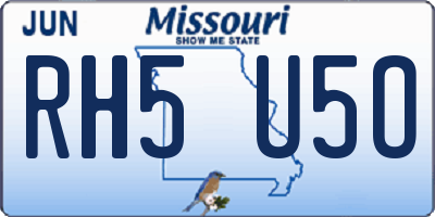 MO license plate RH5U5O