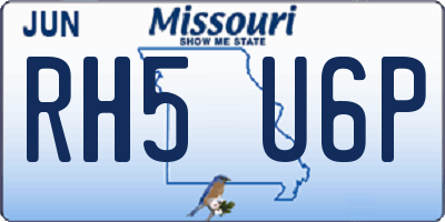 MO license plate RH5U6P