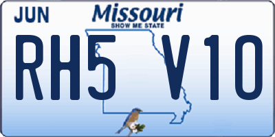 MO license plate RH5V1O