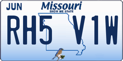 MO license plate RH5V1W