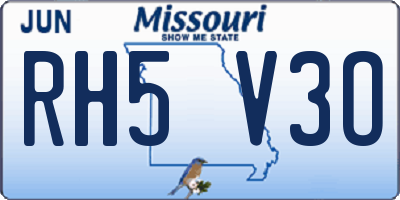 MO license plate RH5V3O