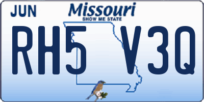 MO license plate RH5V3Q