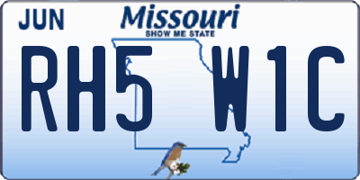 MO license plate RH5W1C