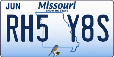 MO license plate RH5Y8S