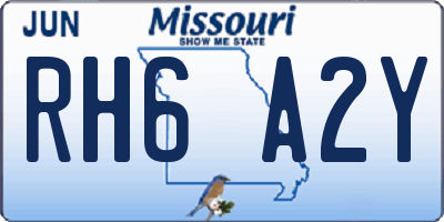 MO license plate RH6A2Y