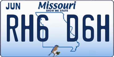 MO license plate RH6D6H