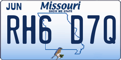 MO license plate RH6D7Q