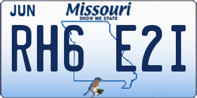 MO license plate RH6E2I