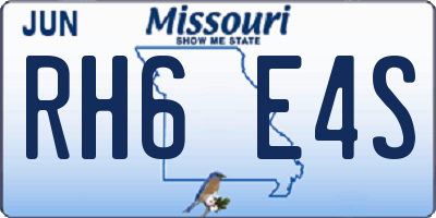 MO license plate RH6E4S