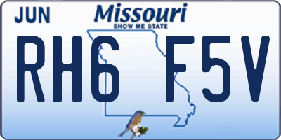 MO license plate RH6F5V