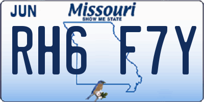 MO license plate RH6F7Y