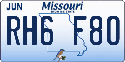 MO license plate RH6F8O