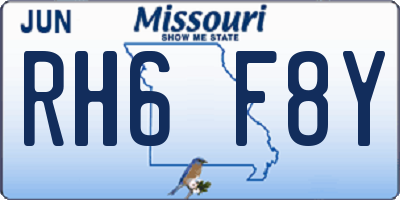 MO license plate RH6F8Y
