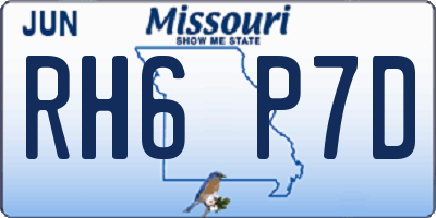 MO license plate RH6P7D