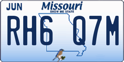 MO license plate RH6Q7M