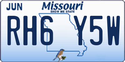 MO license plate RH6Y5W