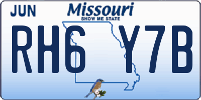 MO license plate RH6Y7B
