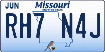 MO license plate RH7N4J