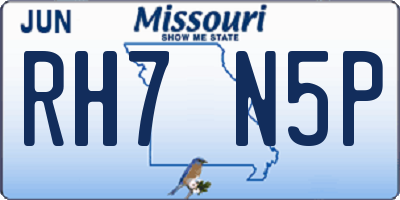 MO license plate RH7N5P
