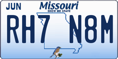 MO license plate RH7N8M