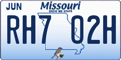 MO license plate RH7O2H