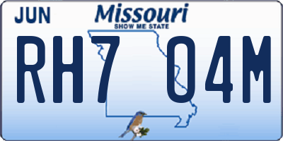 MO license plate RH7O4M