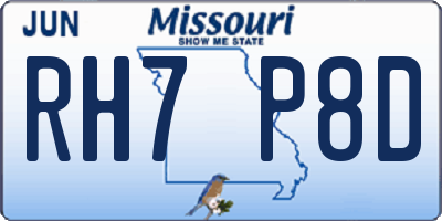 MO license plate RH7P8D