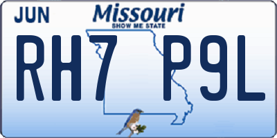 MO license plate RH7P9L