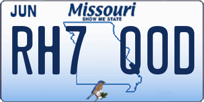 MO license plate RH7Q0D