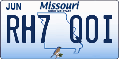 MO license plate RH7Q0I