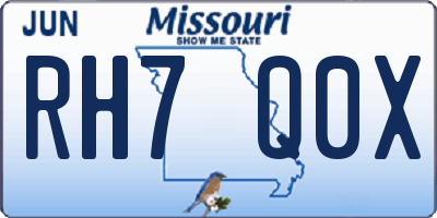 MO license plate RH7Q0X