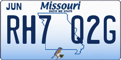 MO license plate RH7Q2G