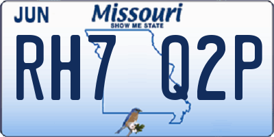 MO license plate RH7Q2P