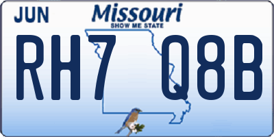 MO license plate RH7Q8B
