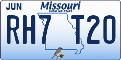 MO license plate RH7T2O