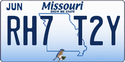 MO license plate RH7T2Y