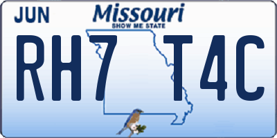 MO license plate RH7T4C