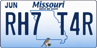 MO license plate RH7T4R