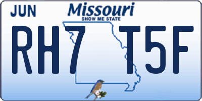 MO license plate RH7T5F