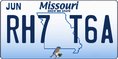 MO license plate RH7T6A