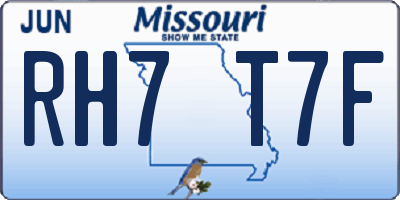 MO license plate RH7T7F