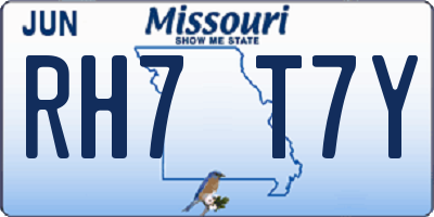 MO license plate RH7T7Y