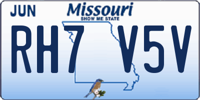 MO license plate RH7V5V