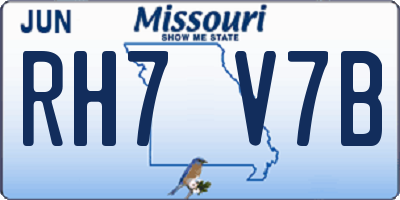 MO license plate RH7V7B