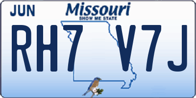 MO license plate RH7V7J