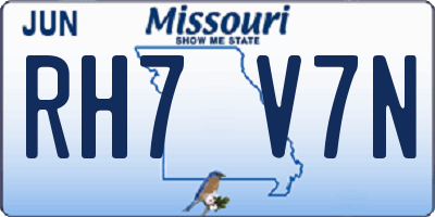MO license plate RH7V7N