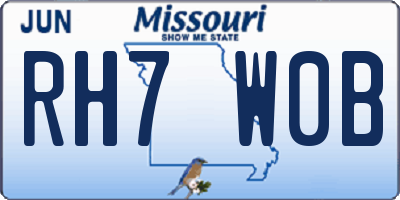 MO license plate RH7W0B