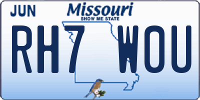 MO license plate RH7W0U