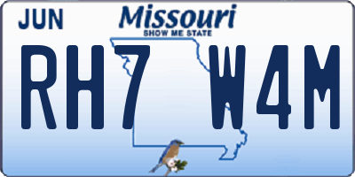 MO license plate RH7W4M